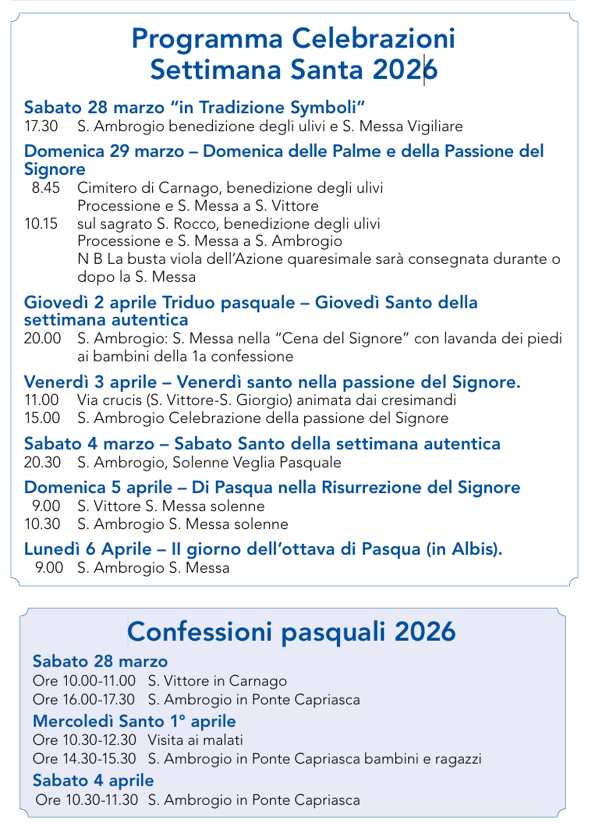 Bollettino 2026 Programma Pasqua